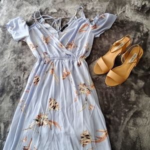Baby Blue Floral Maxi Dress